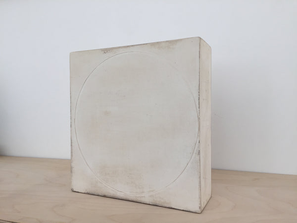 To Weigh The Fall of Words II, Timber/laminated wood, canvas, plaster and resin, 215 x 205 x 70 mm Front View