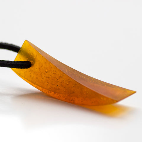 Orange cast glass galia amsel neckpiece